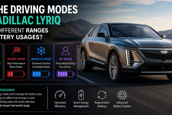Do the Driving Modes in Cadillac Lyriq Offer Different Ranges or Battery Usages?